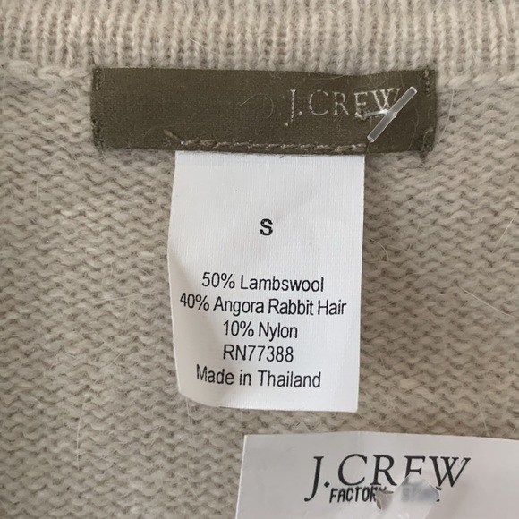 NWT J. CREW FACTORY Beige V-Neck Collared Long Sleeves Cardigan Sweater Size S - Picture 3 of 13